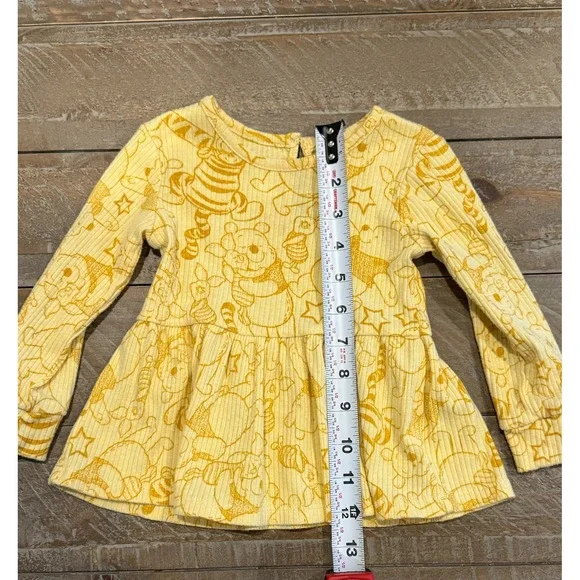 Disney Winnie the Pooh Yellow Ribbed Top & Leggings Set – Size 18‎ Months - Picture 7 of 12